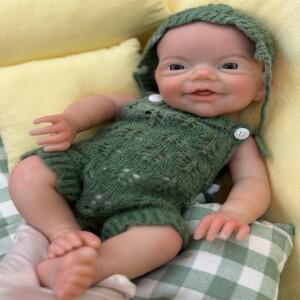 몽테조이 실리콘 리본 베이비돌 13인치 오픈 입 소년 미완성/완성 신생아