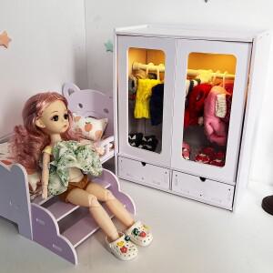 몽테조이 미니 의류 보관함 20cm 면 인형 옷 Ob 레나 베어 옷장 5cm 액세서리 어린이용