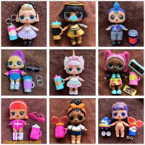 몽테조이  인형 세트 펑크 보이 윤기 나는 유니콘 8cm 자매 소녀 희귀 스타일  컬렉션 Lols 장난감 어린이