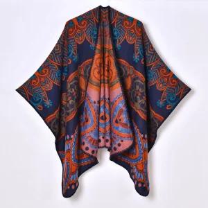 여자망토 망토 따뜻한 도톰 겨울 가디건 니트 자카드 케이프 사계절 심쿵희망