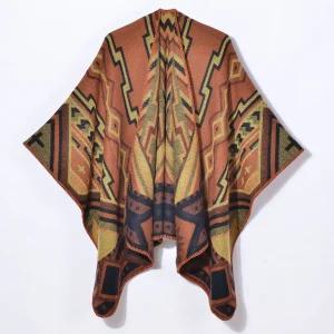 여자망토 겨울 사계절 심플 보온 케이프 자카드 숄 도톰한 스카프 심쿵희망