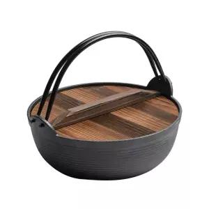 캠핑 주물냄비 더치오븐 여행용 그릴 25cm 시더 뚜껑 장갑 포함