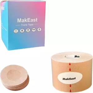 작은 크기의 전이용 MakEast 변환 테이프 니플 커버가 있는 소형 가슴 바인딩 FTM 바인더 2인치 X 16.5피트