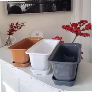 베란다텃밭 플라스틱화분-화초박스 뷰티50cm 받침셋트