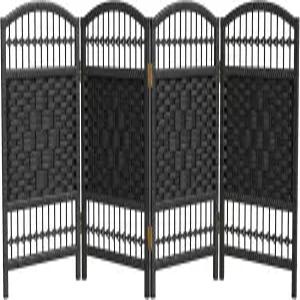 레드 랜턴 2피트. 짧은 섬유 직조 병풍 - 검은색 패널 4개
