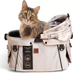 FikaGO Sway - 소형견 카시트 및 캐리어 반려동물 부스터 시트 고양이 노르딕 가든