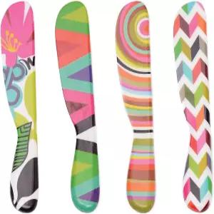 프렌치 불 6인치 멜라민 버터 스프레더 4피스 세트 디자이너 크림치즈 잼 젤리 마요네즈 프로스팅 샌드위치