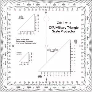 Zonon 5인치 군사 지도 각도기 스타일 Utm /mgrs 좌표 스케일 완벽하게 잘린 육상 내비게이션 읽기 및