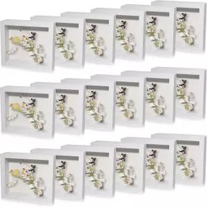 18팩 섀도우 박스 프레임 디스플레이 케이스 사각 액자 사진용 꽃 기념 결혼식 꽃다발 아버지의 날 졸업