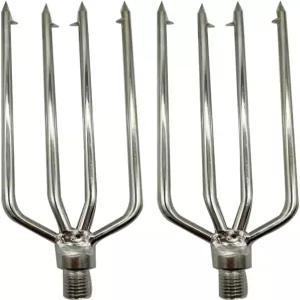 LkyRui 2PCS 3-5 프롱 스테인리스 스틸 낚시 작살과 긱 개프 후크 바브 싱글 클로 4개 / 6mm 두께 8mm