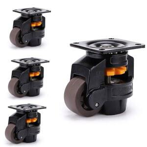 [미국배송] 스켈랑 레벨링 머신 캐스터 모델-80 무거운 작업대 전기 장비 자판기 총 적재 용량 3300파운드 팩 4개를 위한 접이식 NBR 패드가 있는 대형 상판