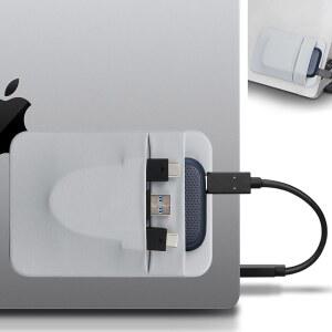 [미국배송] 노트북용 LACDO 휴대용 하드 드라이브 슬리브 재사용 가능한 접착제가 포함된 파우치형 2포켓 스틱 산 디스크 삼성호환 중요 외장 솔리드 스테이트 SSD 케이스 정리함 회색