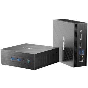 인텔 셀러론 N4000(2.6GHz), 8GB RAM 128GB NVMe PCIe SSD 미니 데스크톱 컴퓨터, 4K 듀얼 디스플레이, WiFi 5/BT4.2, 4*USB 3.2 포트, 사무실/가정용 VESA 마운트 포함 LETSUNG GoLite 11 PC