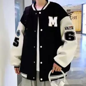 [하프클럽/]자수패치 배색 야구점퍼 스타디움 남성 스트릿 과잠