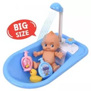 물이 나오는 샤워기 욕조 목욕 놀이 파랑 빅사이즈 장난감 바스 아기인형