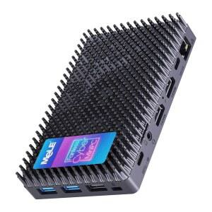 MeLE 팬리스 미니 PC N150 16GB RAM LPDDR5 512GB SSD, Win11 Pro 소형 마이크로 데스크톱 컴퓨터 사이버 X1, 듀얼 HDMI, 4K 트리플 디스플레이 지원, USB 3.2x3, USB-C, WiFi5 BT5.1, 산업용 휴대용