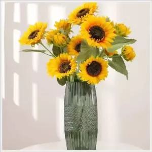 해바라기 한송이 납골당 꽃다발 산소 성묘 조화 1p (WFKAF3S)