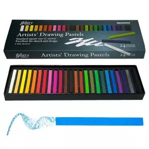 (24컬러) 전문가용 사각 콘테 스틱/스케치/콩테/찰필/전문가/초등/그림/드로잉/미술/학습/파스텔/도구/연필