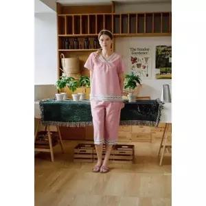 [솔브]비너스 행사 균일가 홈웨어 인견 기하 보더 나염 상하의 세트 VEP3843S A_P414466747