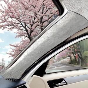 사용 1pcs 자동차 인테리어 스티커  브로케이드 새틴 자수 자체 접착 직물 범호환  Ab Pillar Backi