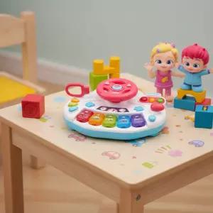 베베핀 멜로디 운전놀이 장난감 자동차 사운드 핸들 운전사놀이 LED 피아노 동요 교통놀이