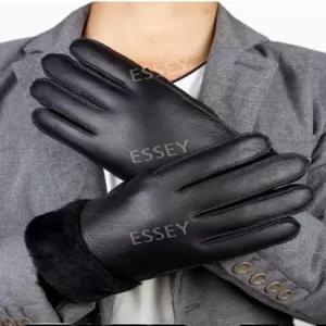 양가죽 사이즈 남성용 방한 안감 장갑 겨울 털 프리 활동 여성용 야외 블랙