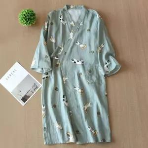 [콩심팥심]샤워 목욕 사우나 반팔 가운 바스 로브 남성용 민트