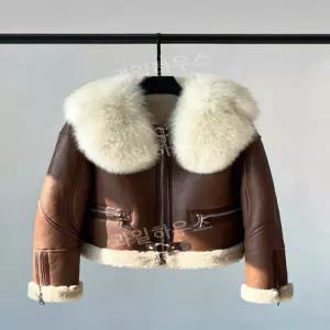 가죽 가죽무스탕 폭스퍼 자켓 숏 재킷 양털