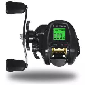 디지털 소형 전동릴 한치 갈치 낚시릴 쭈꾸미 케이블 블랙 왼손