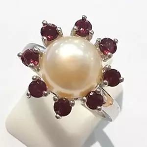 [셀러허브 패션][블루케이] AA급 진주가넷 원석반지210711-01n