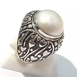 [셀러허브 패션][블루케이] AA급엔틱 마베진주 원석 반지 210710-20n