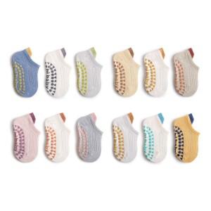무라식 3쌍 Babys Cotton  메쉬 양말 편안한 통기성 어린이 소년 소녀 미끄럼 방지 바닥