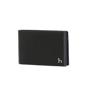 헤지스 액세서리 26SS [COLOR POINT] 블랙 라인배색 소가죽 반지갑 HJWA6E032BK