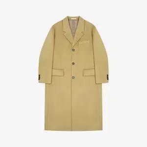 [롯데백화점]지이크 프리미엄 캐시미어 블랜드 3버튼 클래식 베이지 체스터필드 롱코트PLHA7023