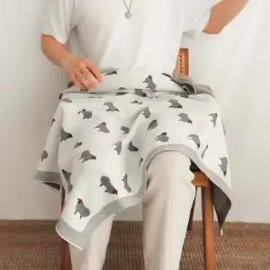 [블루마켓]순면 코튼 양 담요 무릎담요 미니 독서실 순면담요 여름무릎담요 무름담요 학생담요 독서실담요