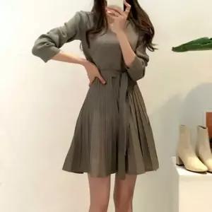 허리끈원피스 브이넥 간절기코디 플리츠 주름 봄원피스 가을원피스 하객룩