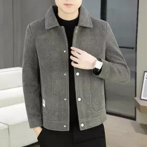 남자 하프 코트 추동 자켓 캐주얼 어울리는 골드밍크 모직 원픽4