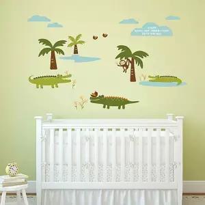 [모두쇼핑]악어친구들 디자인스티커 시트지 벽지 포인트스티커 그래픽스티커 데코 인테리어소품