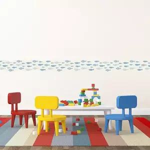 [모두쇼핑]보더-웨이브 포인트스티커 시트지 벽지 그래픽스티커 데코 인테리어소품