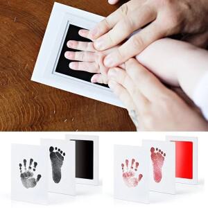 무라식 1/2/4Pcs 안전 무독성 아기 발자국 Handprint No Touch Skin 잉크 잉크 패드 키트 신생아 애완견 기