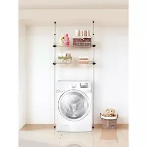 업그레이드 알찬수납식 철바구니 선반2개 행거 602