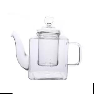 커피전문점 사각 유리 티포트 무지 티용품 카페 커 390ml YU098