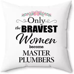 데시디 마스터 배관공 여성을 위한 베개 선물 - 오직 가장 용감한 리드 시니어 생일 은퇴 감사합니다