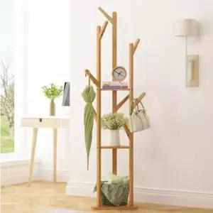 SR 원목 견고한트리플 멀티행거 뱀부 우드 조립식 스탠드
