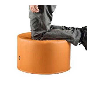 위버레인 대형 22인치 견고하고 스타일리시한 오스만 물티슈-클린 파우치 세련된 디자인에 싱글피스 폼 필러를 장착한 시트 풋레스트 사이드 테이블 기숙사 홀리데이 집들이 장식 인조 가죽(번트 오렌지)