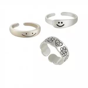 우정 스마일 인기상품 씨익 반지 반지 반지 친구 링 3종 반지 애끼 스마일 선물 엄지 기획전 링 오픈 포인