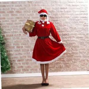 산타복장 크깔끔한리스마스 의상 산타 원피스 장식용 복장