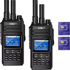 KSUN 4G 네트워크 POC 평생 무료 라디오 선불 SIM 카드 무전기 장거리 5000마일 휴대용 UHF IP68 방수 듀얼