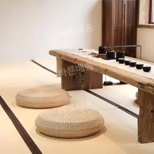 라탄방석 원형 왕골 다도 방석 명상 좌식 키높이