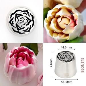 대형 러시아어 스테인레스 스틸 노즐 생일 크리스마스 케이크 장미 꽃 봉오리 DIY 파이프 팁 컵케익 장식